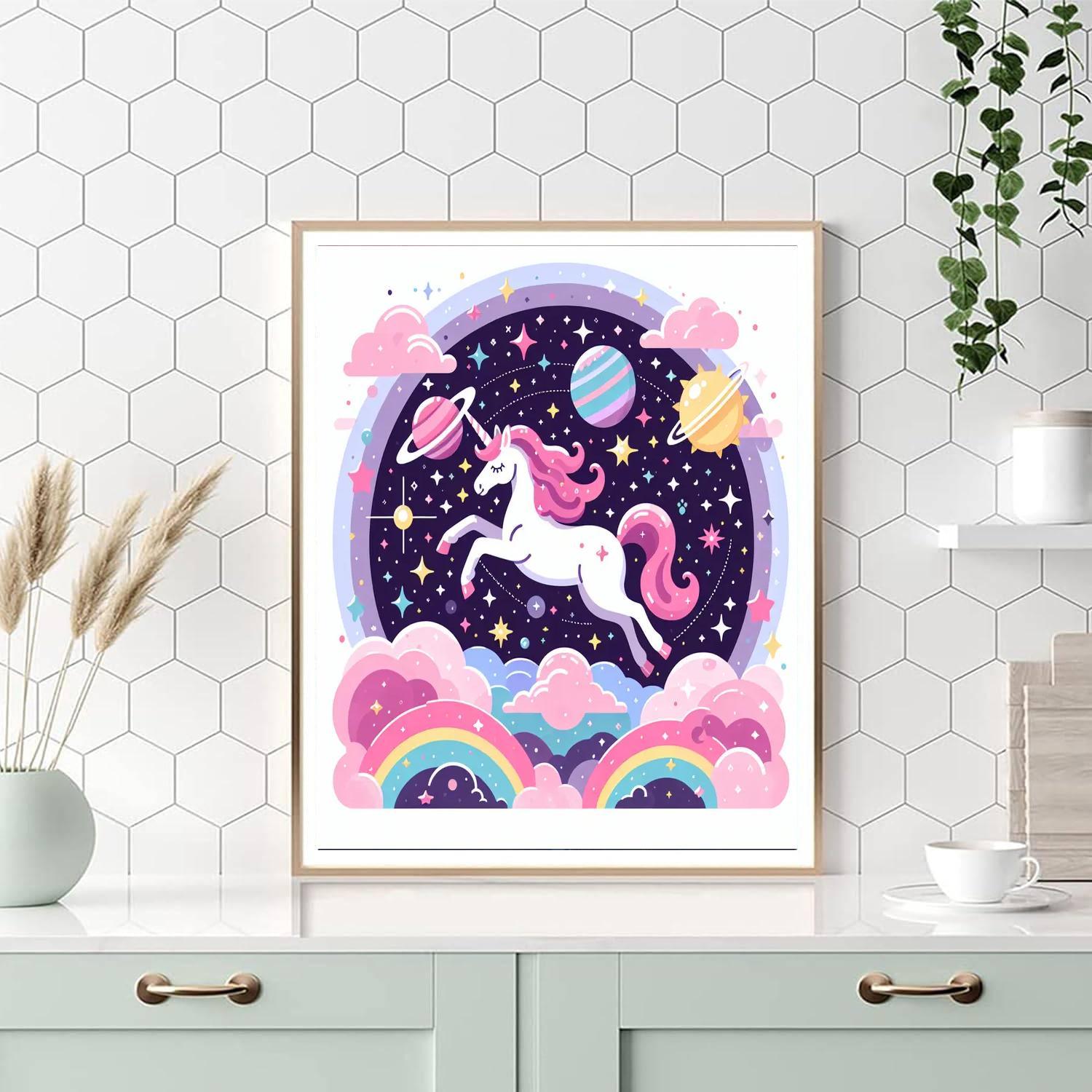 Cosmic Unicorn Journey Paint By Numbers Art