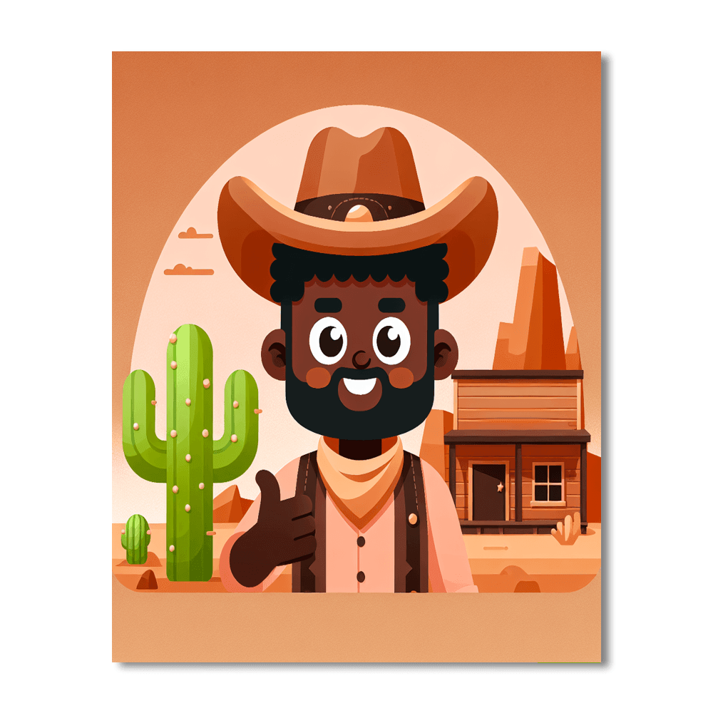 Wild West Cowboy Scene Paint By Numbers