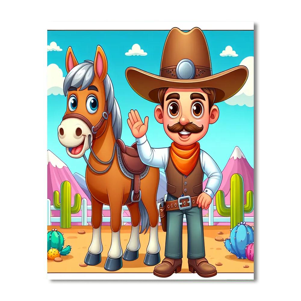 Whimsical Wild West Adventure Number Painting
