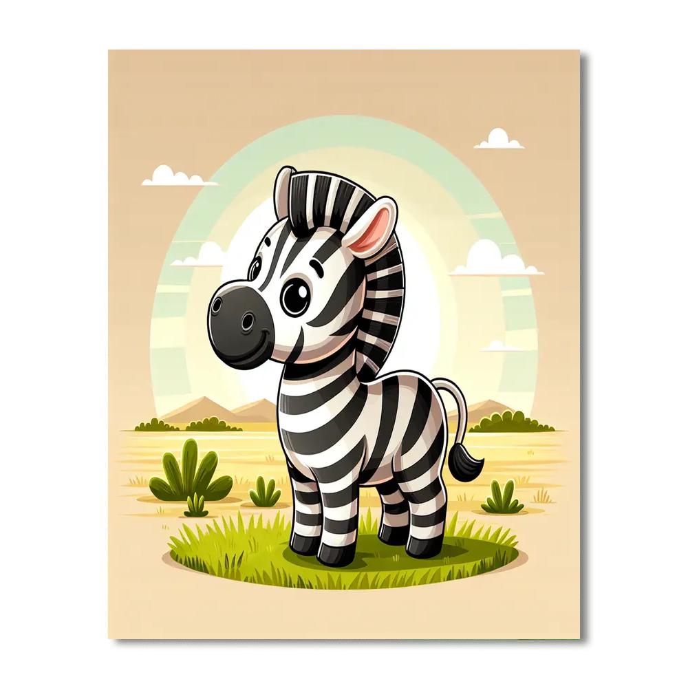 Safari Zebra Number Painting