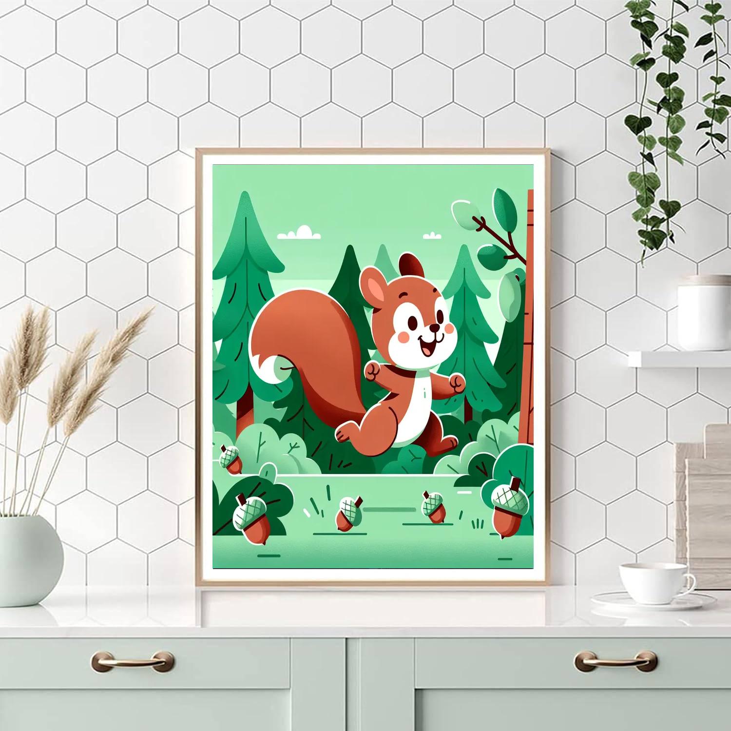 Giggly Squirrel Paint By Number