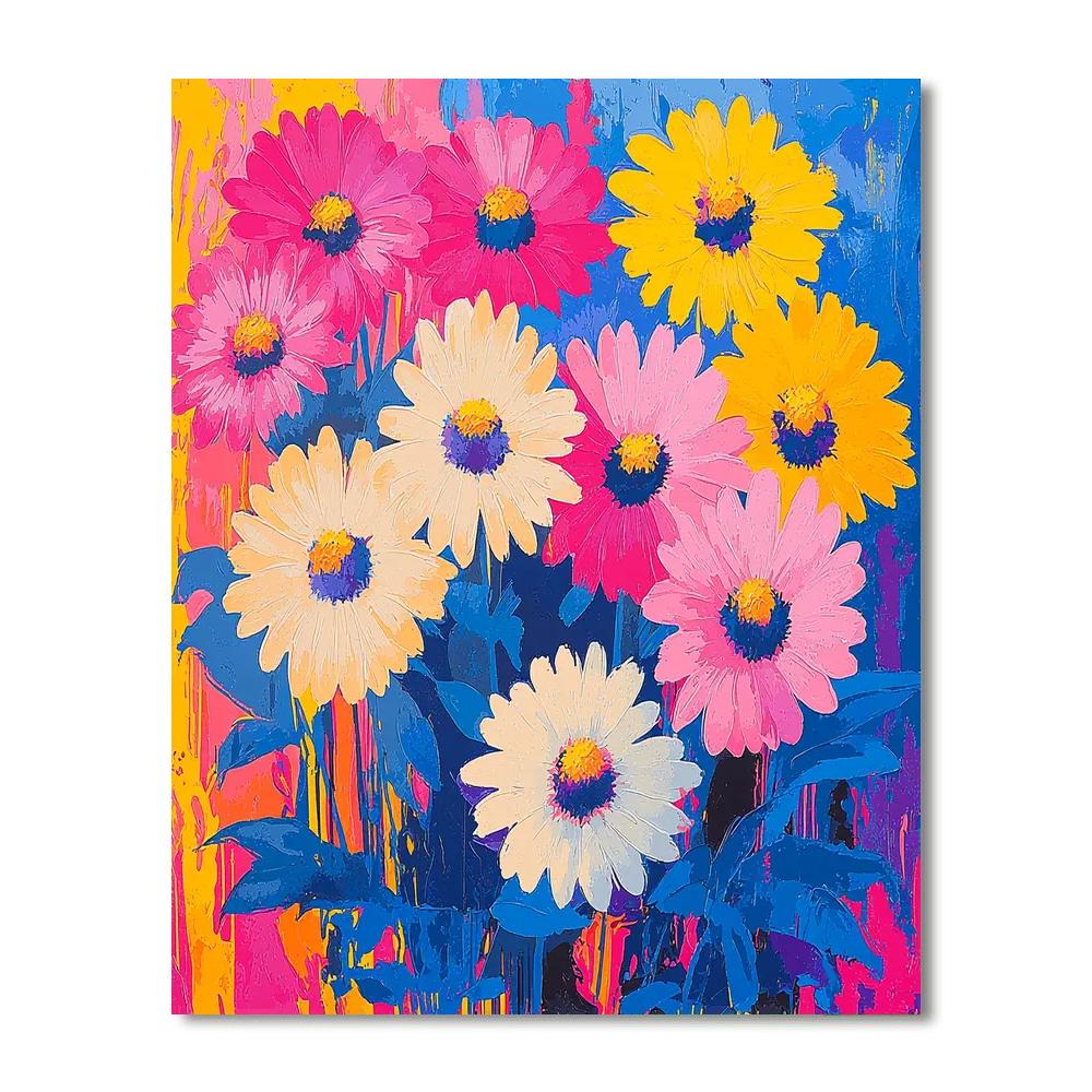 Andy Warhol Inspired Colorful Flower Explosion  Paint By Numbers Kits