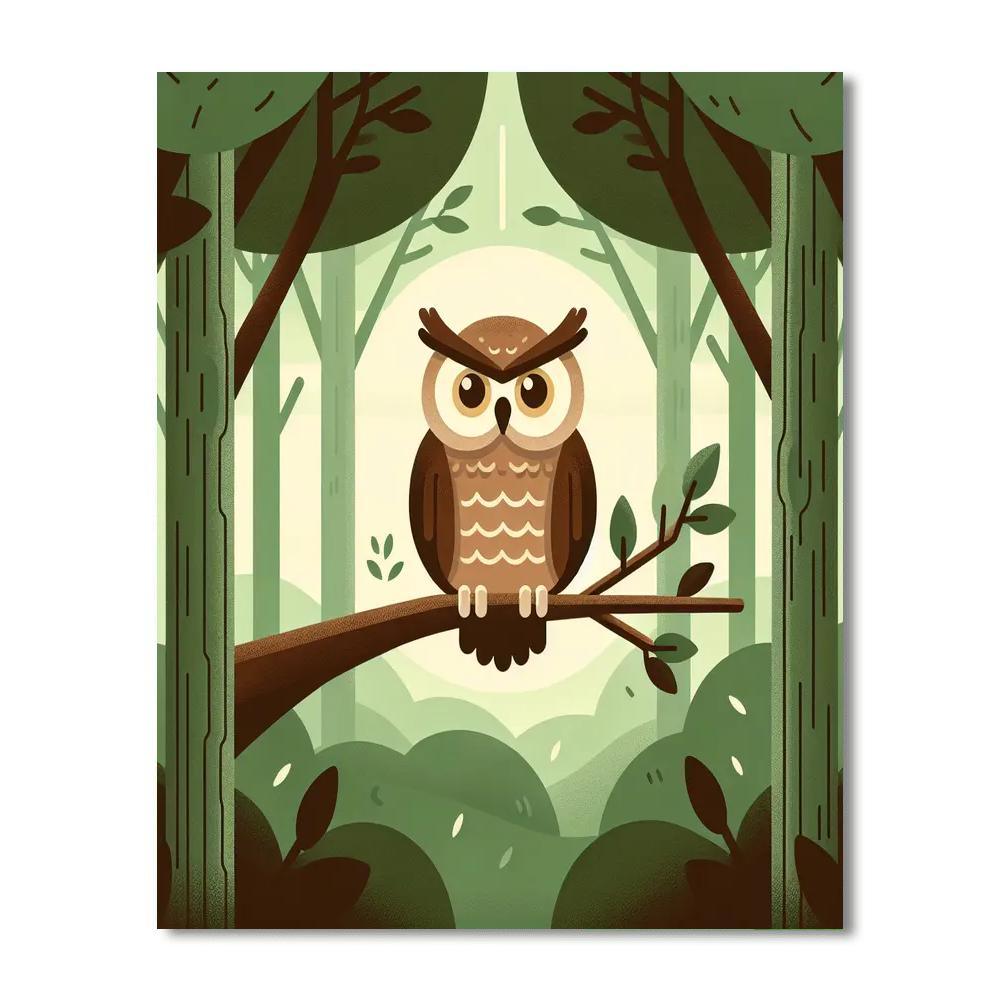 Wise Owl's Forest Adventure Numbered Painting Kits