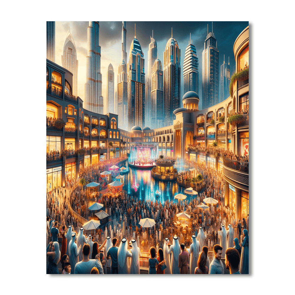 Dubai Shopping Festival - Dubai, Uae Painting By Numbers Kit