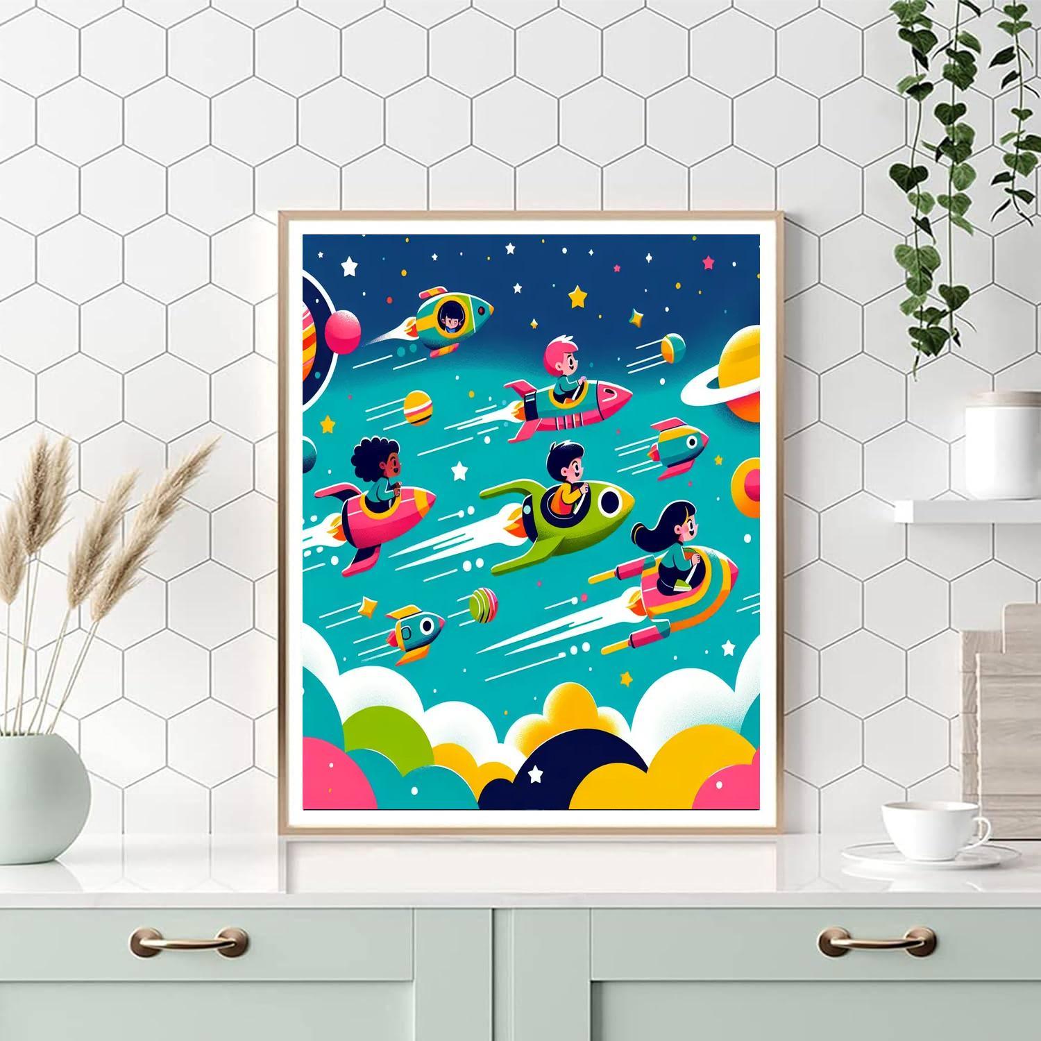 Galactic Space Race Paint By Number