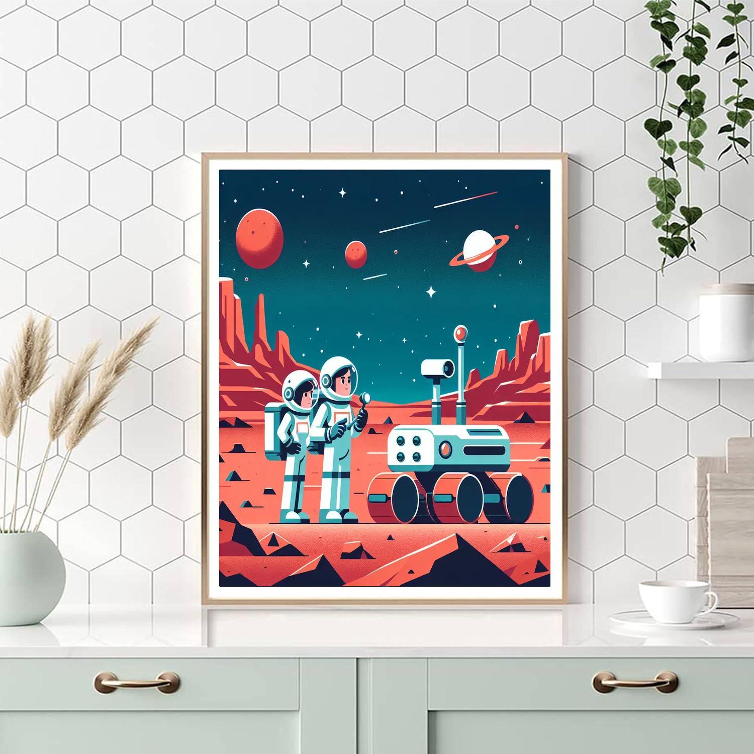 Astronauts Exploring The Red Planet Paint By Number
