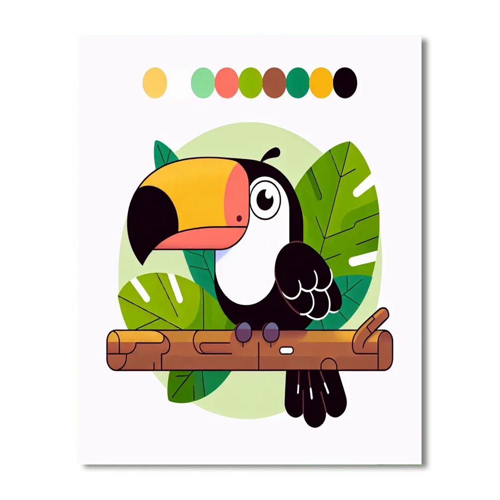 Vibrant Tropical Toucan Number Painting