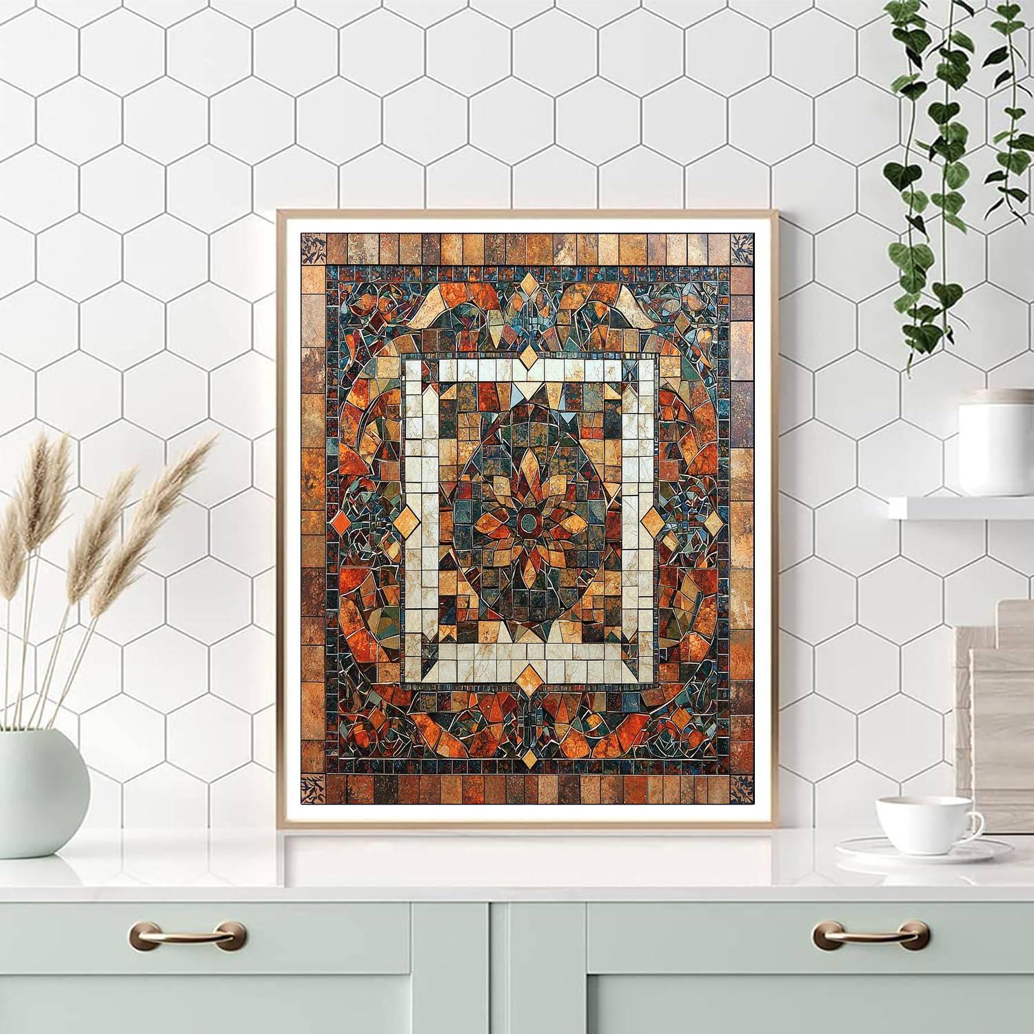 Inspired By Historic Mosaics Inspired Historic Cultural Mosaic  Paint By Numbers