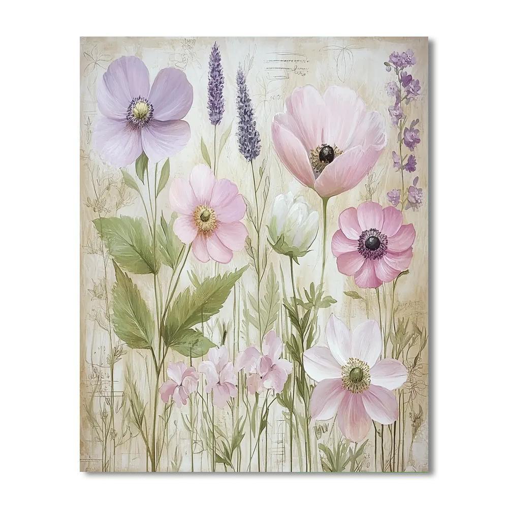 Leonardo Da Vinci Inspired Ethereal Flora  Numbered Painting Kits