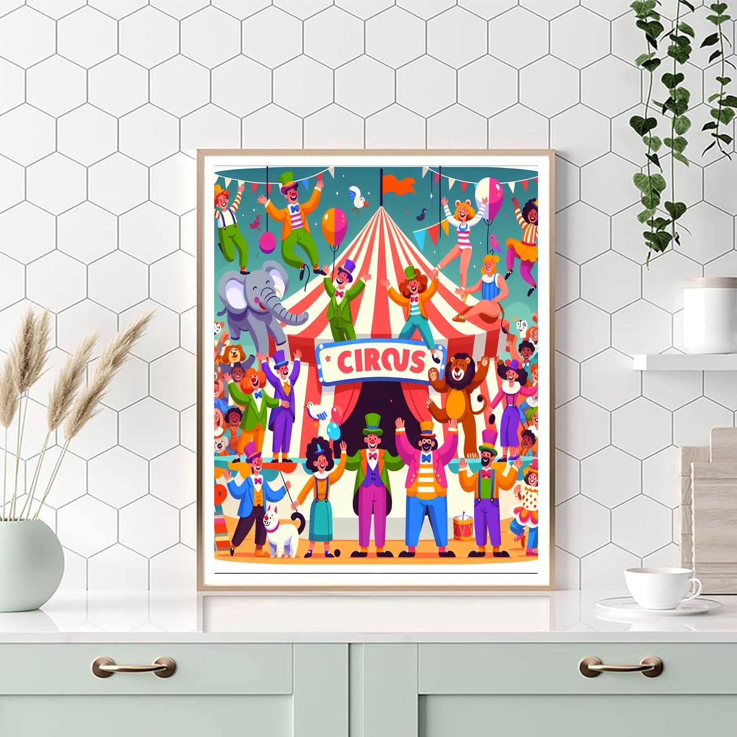 Cheerful Circus Celebration Numbered Painting Kits