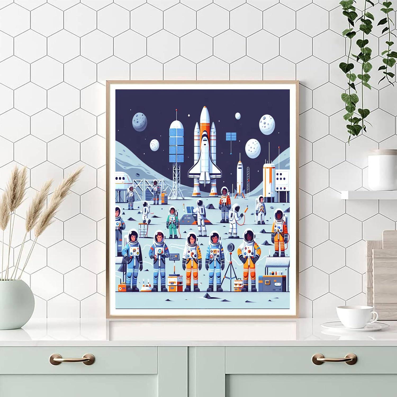 Lunar Colony Exploration Painting By Numbers Kit
