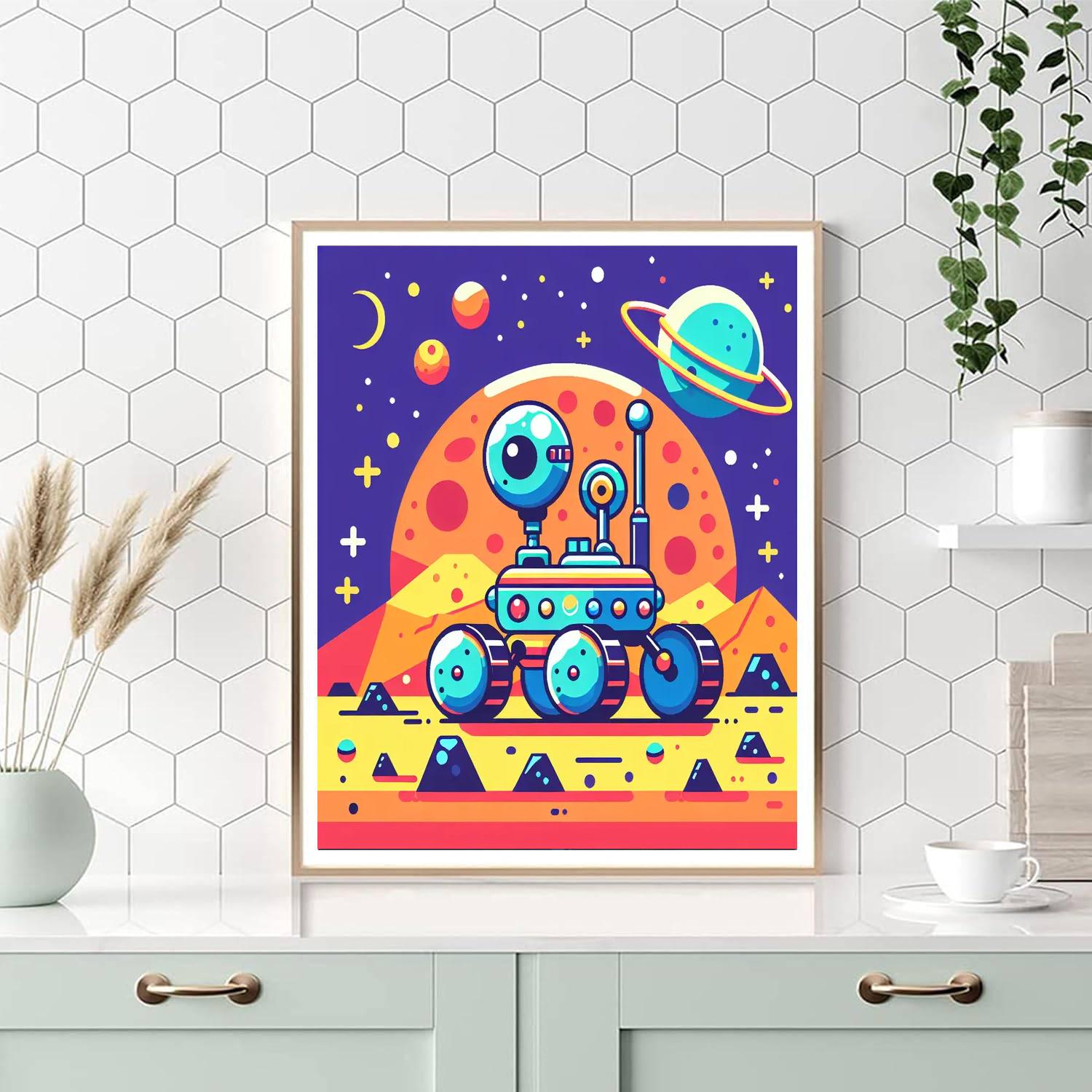 Space Rover Exploration Painting Number Kit