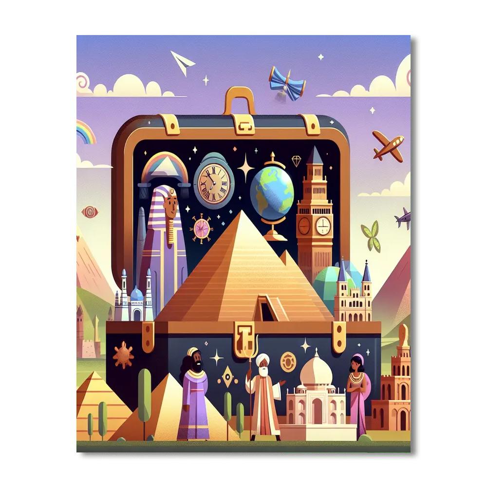 Time Traveler's Trunk DIY Paint By Numbers