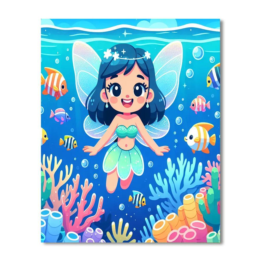Underwater Fairy Adventure Painting Number Kit