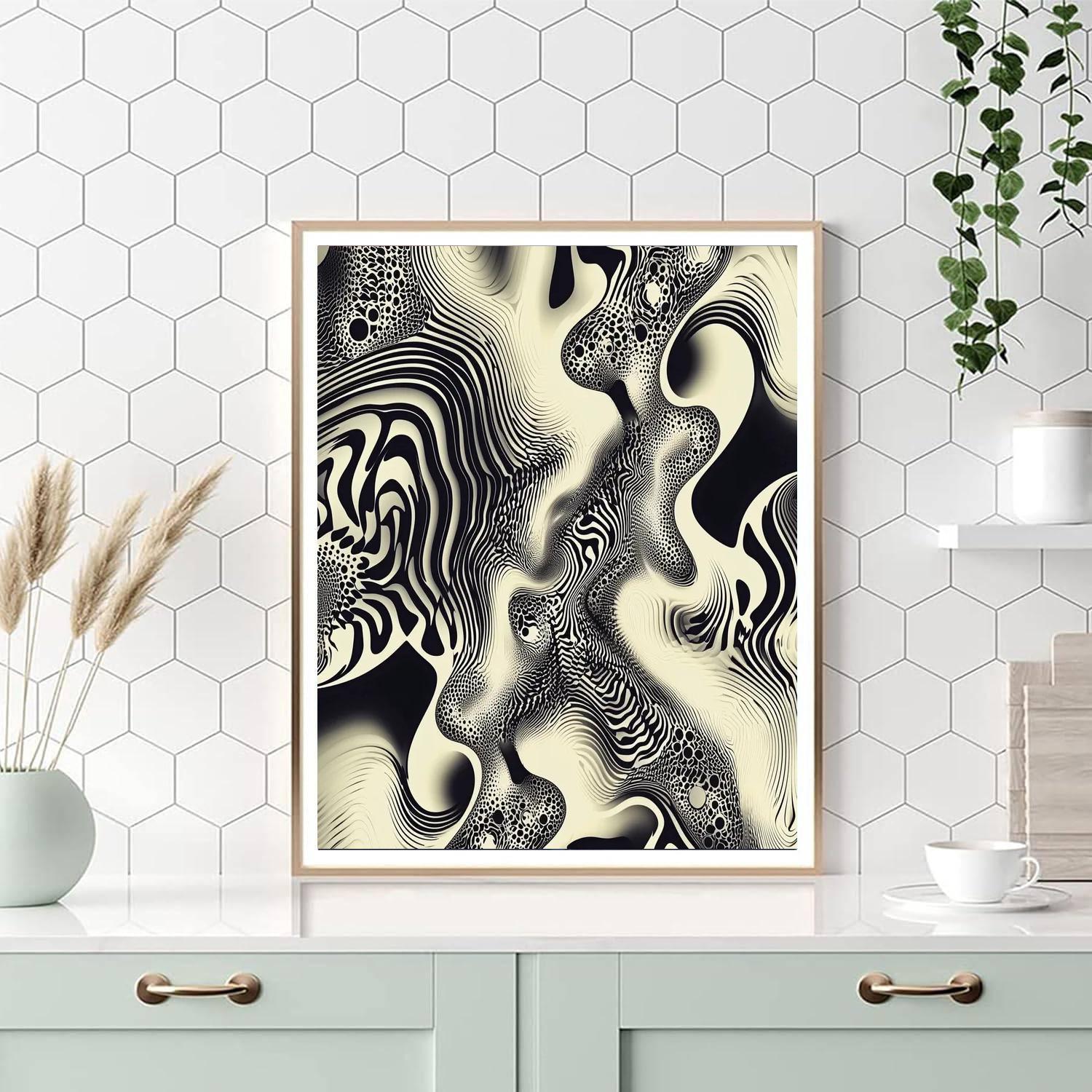 M.C. Escher Inspired Fractal Illusion  Number Painting