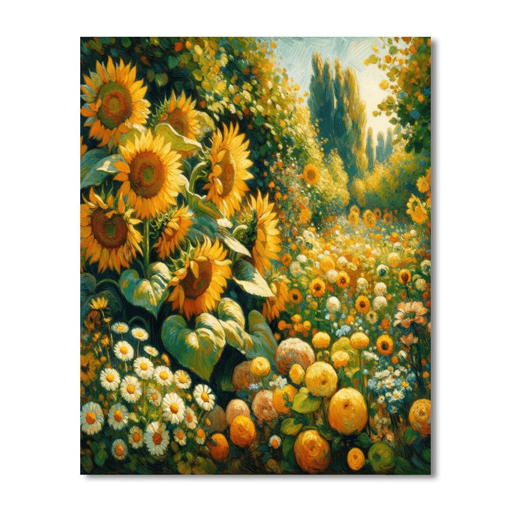 Sunlit Summer Garden Number Painting