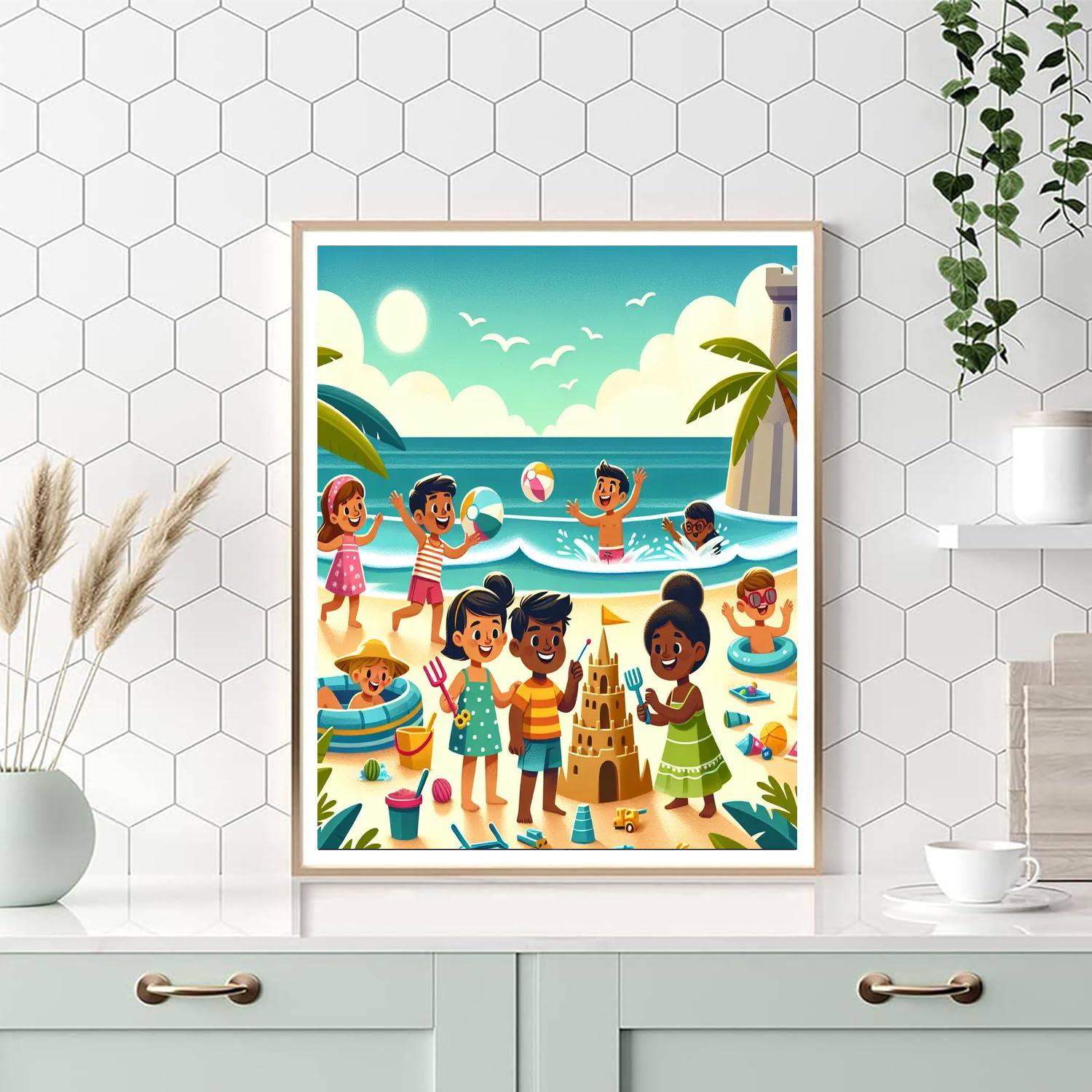 Delightful Summer Beach Number Painting