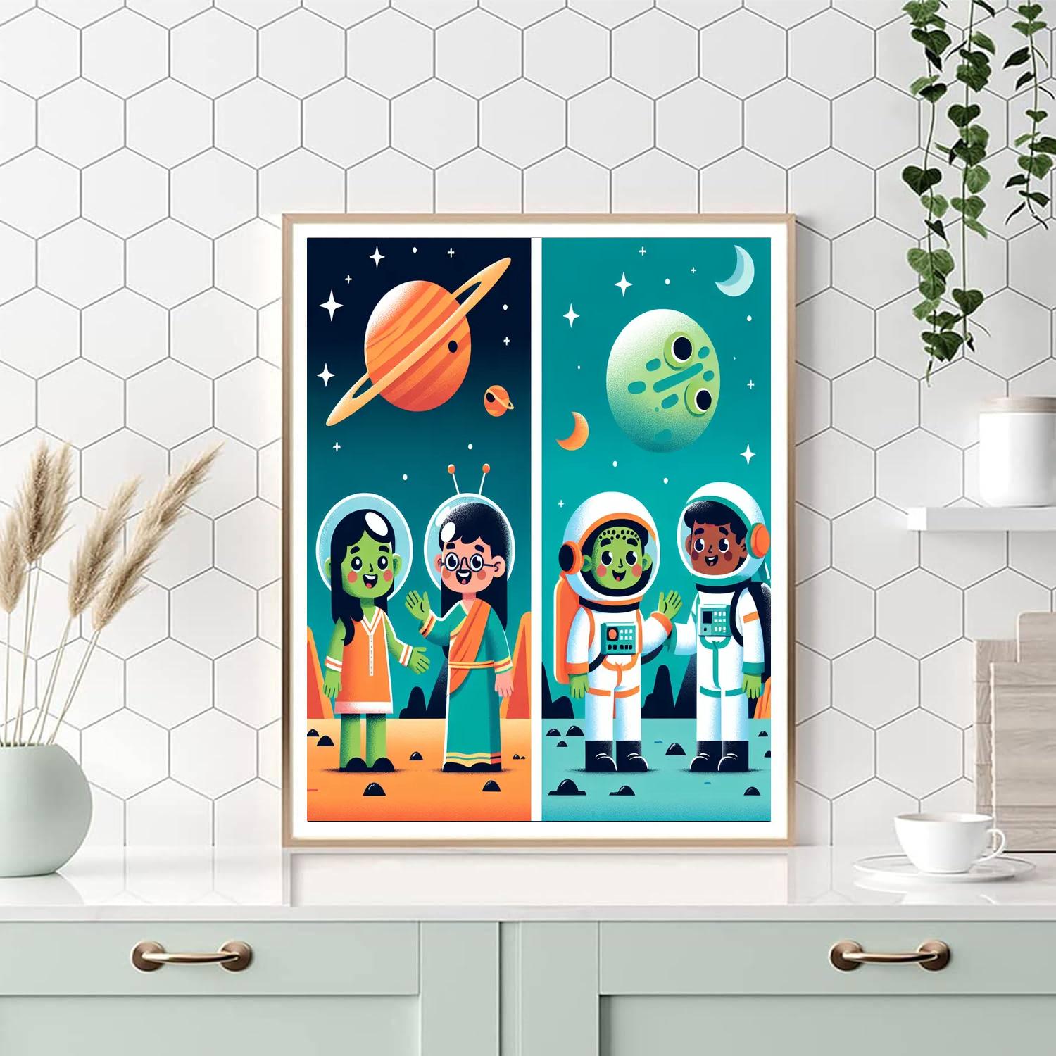 Friendly Martian Mission DIY Paint By Numbers