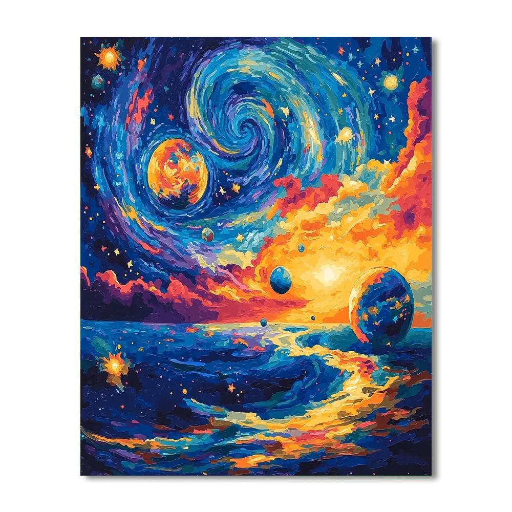 Vincent Van Gogh Inspired Van Gogh's Cosmic Connection  Numbered Painting Kits