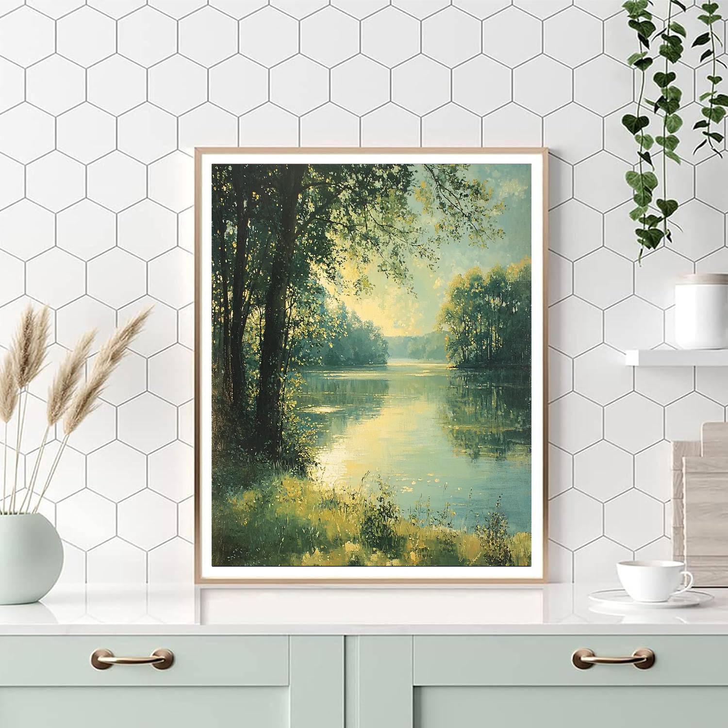 Jean-Baptiste-Camille Corot Inspired Water's Edge  Painting By Numbers Kit