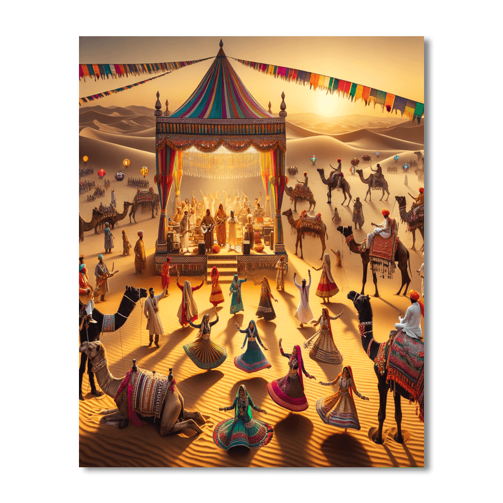 Jaisalmer Desert Festival - India Number Painting