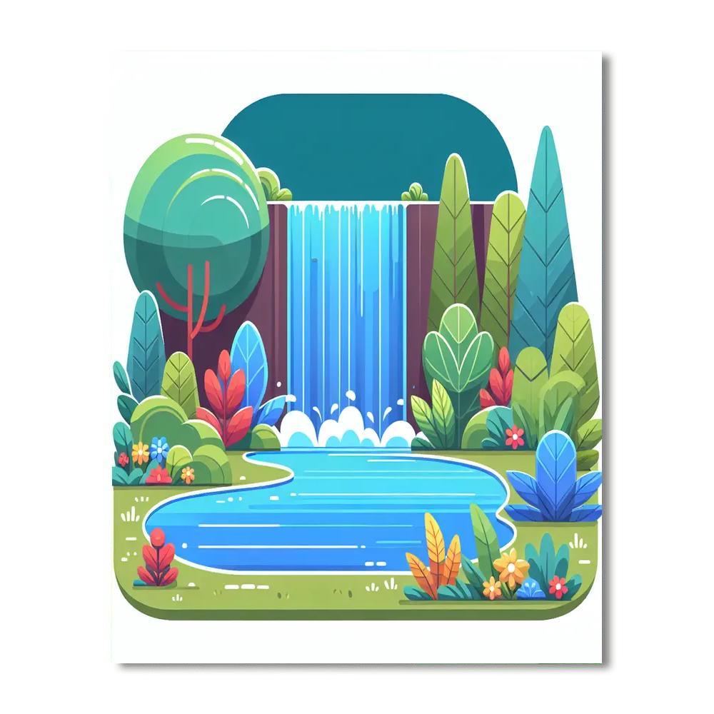 Wondrous Waterfall Retreat Paint By Color