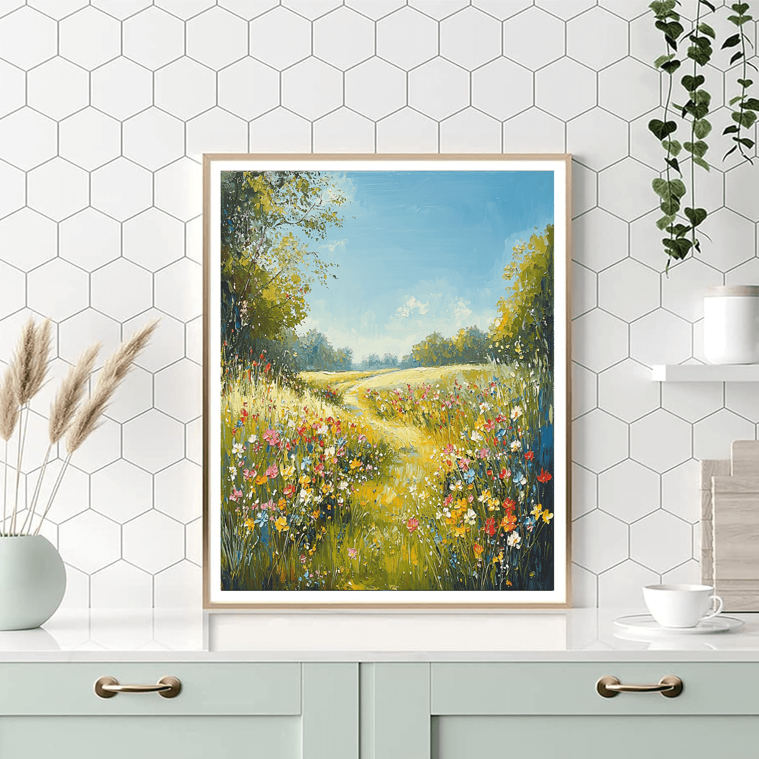 John Constable Inspired Peaceful Meadow  Numbered Painting Kits