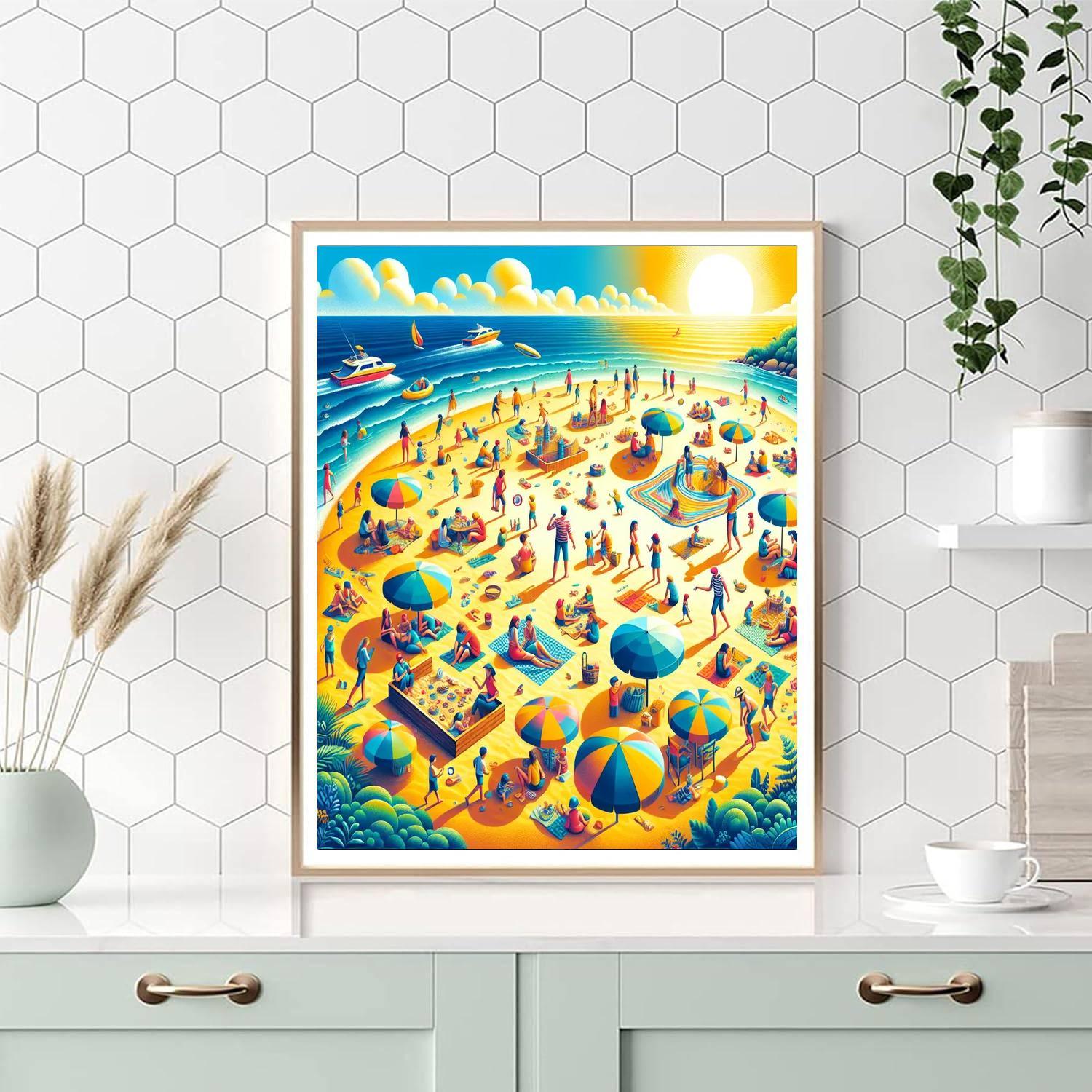 Sunny Seaside Picnic Paint By Numbers Art