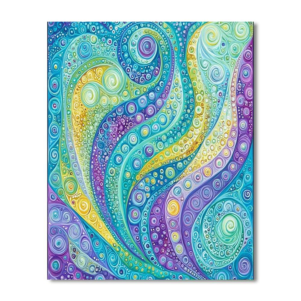 Georges Seurat Inspired Fractal Dreamscape  Number Painting