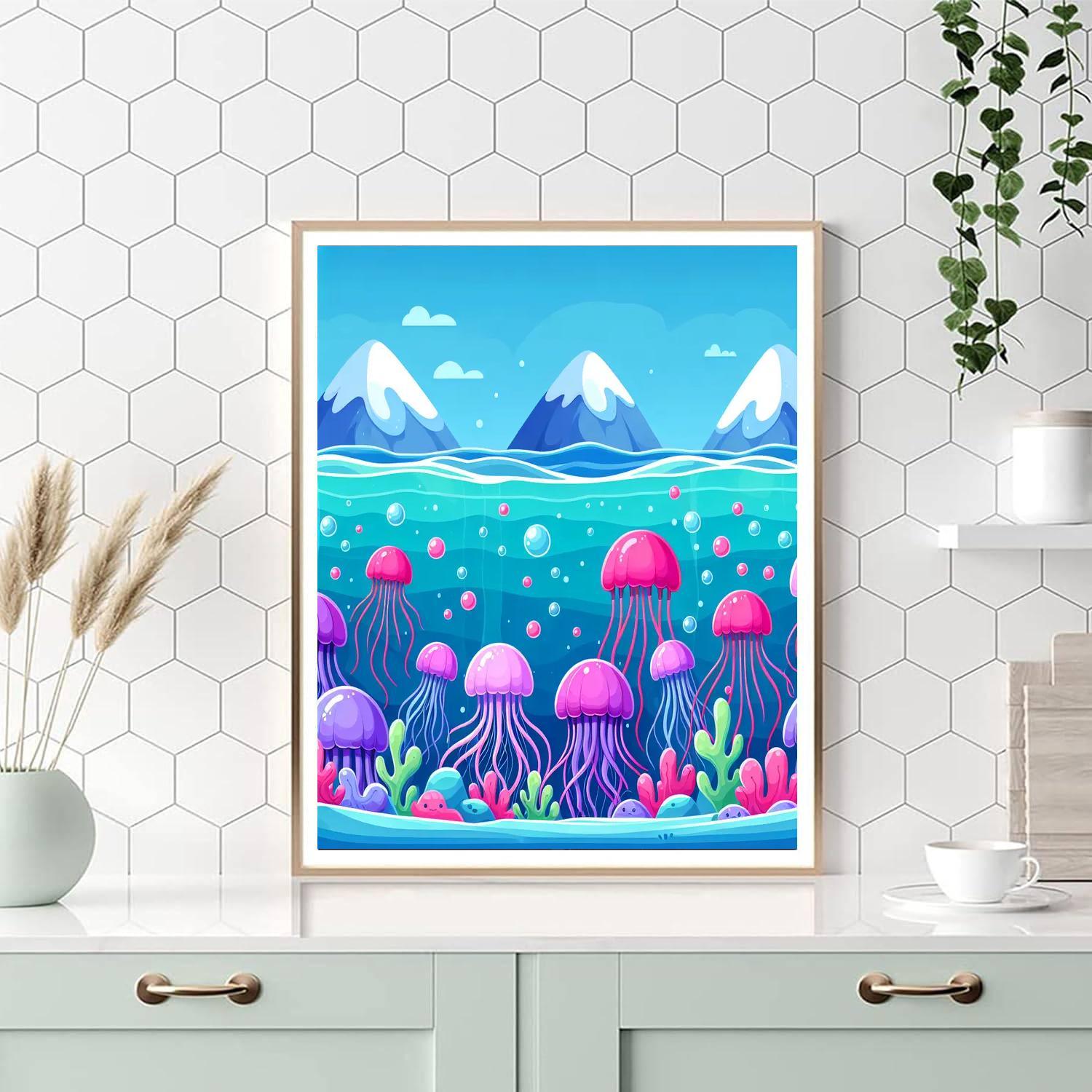 Joyous Jellyfish Journey Number Painting