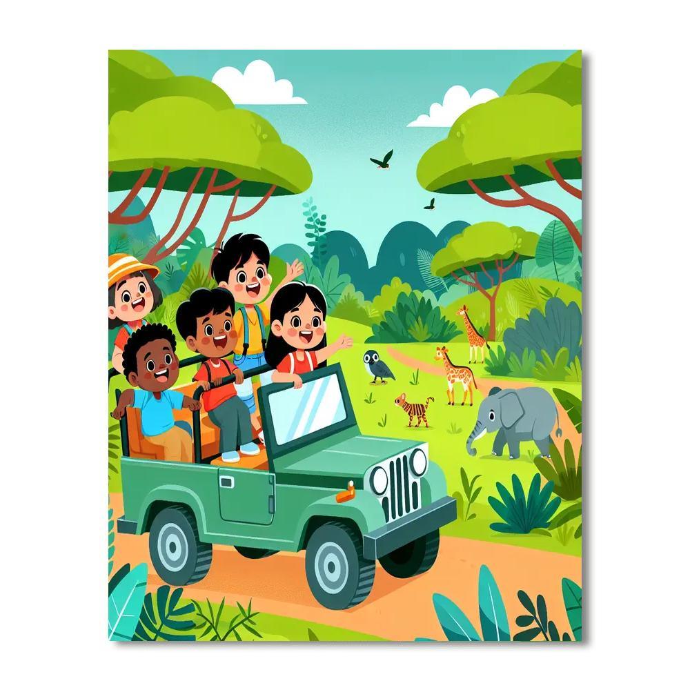 Jungle Explorer's Safari Paint By Number