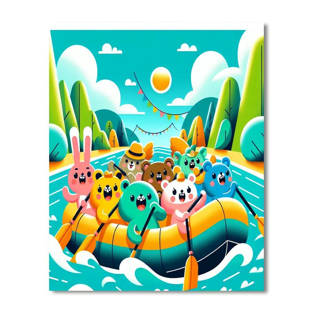 Radiant River Rafting Numbered Painting Kits