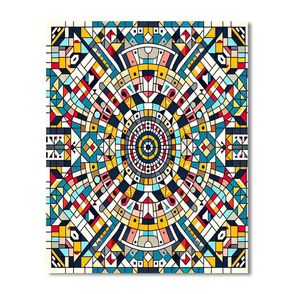 Colorful Cultural Mosaic Numbered Painting Kits