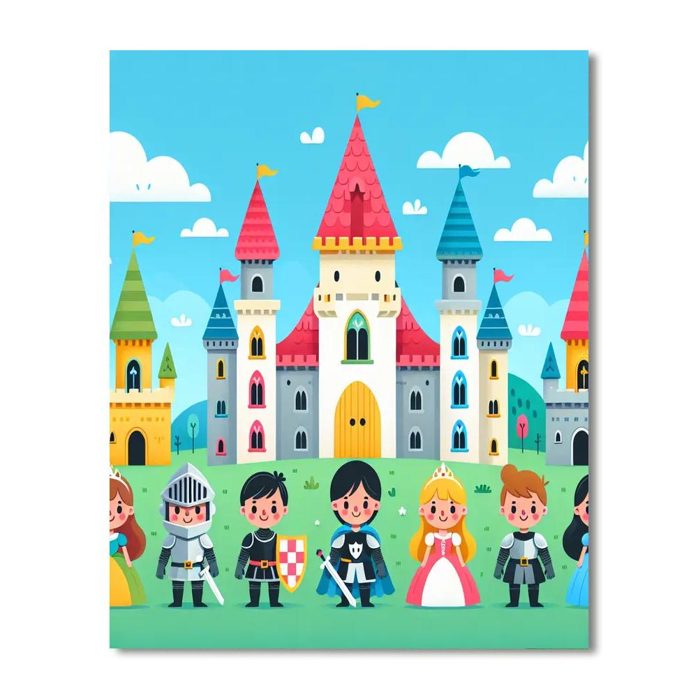 Cute Castle Friends Paint By Numbers Art