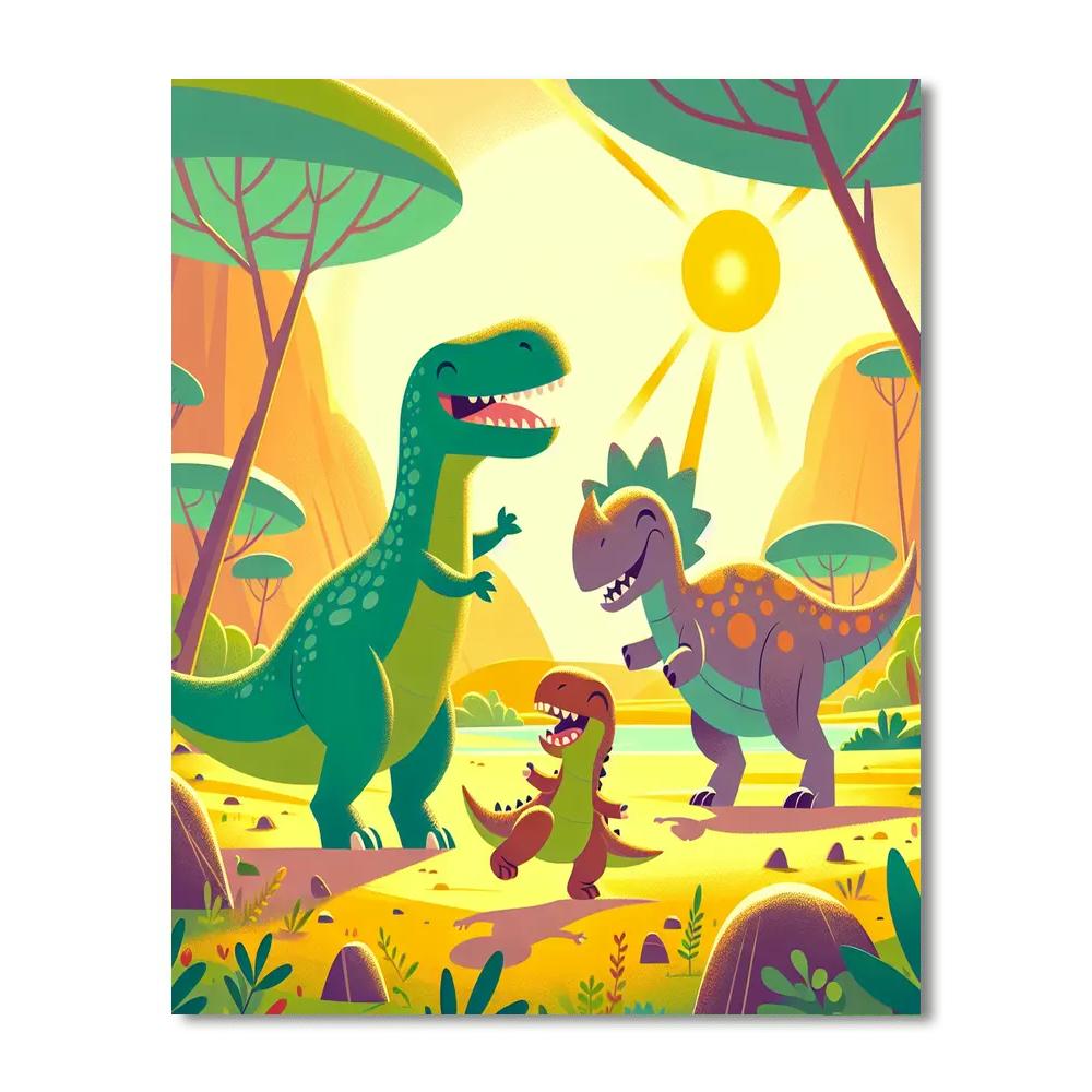Dreamy Dinosaur World Painting Number Kit