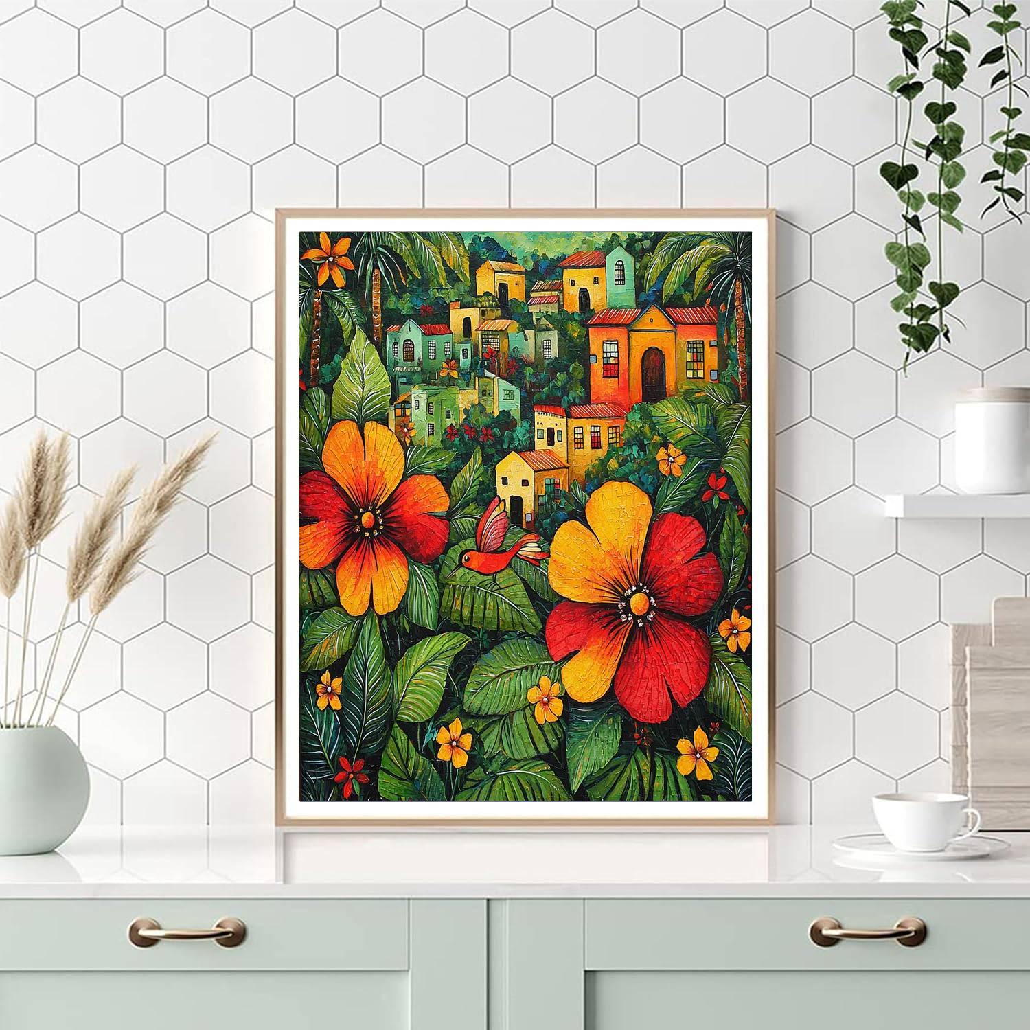 Frida Kahlo Inspired Ethereal Blossom Metropolis  Painting By Numbers Kit