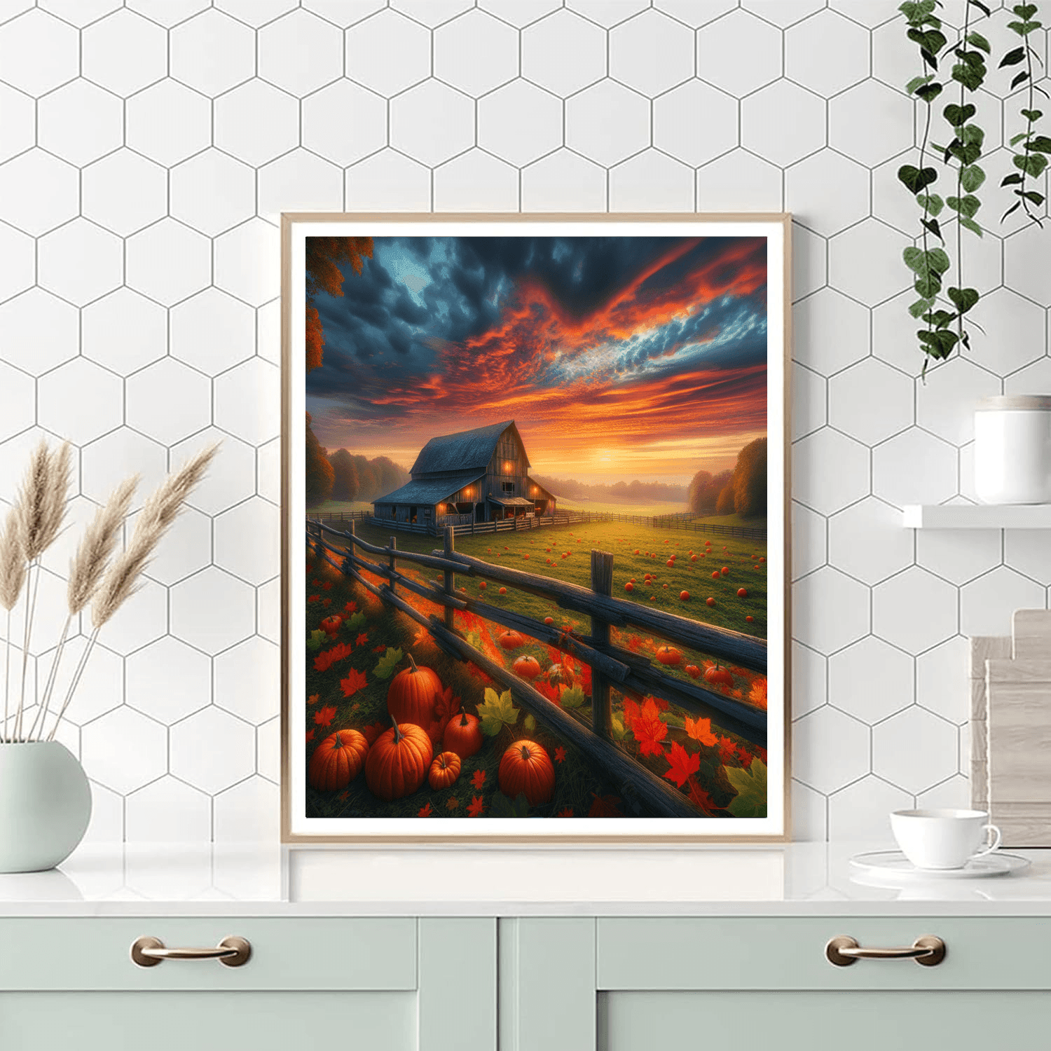 Autumn Harvest at Sunset - DIY Painting By Numbers Kit