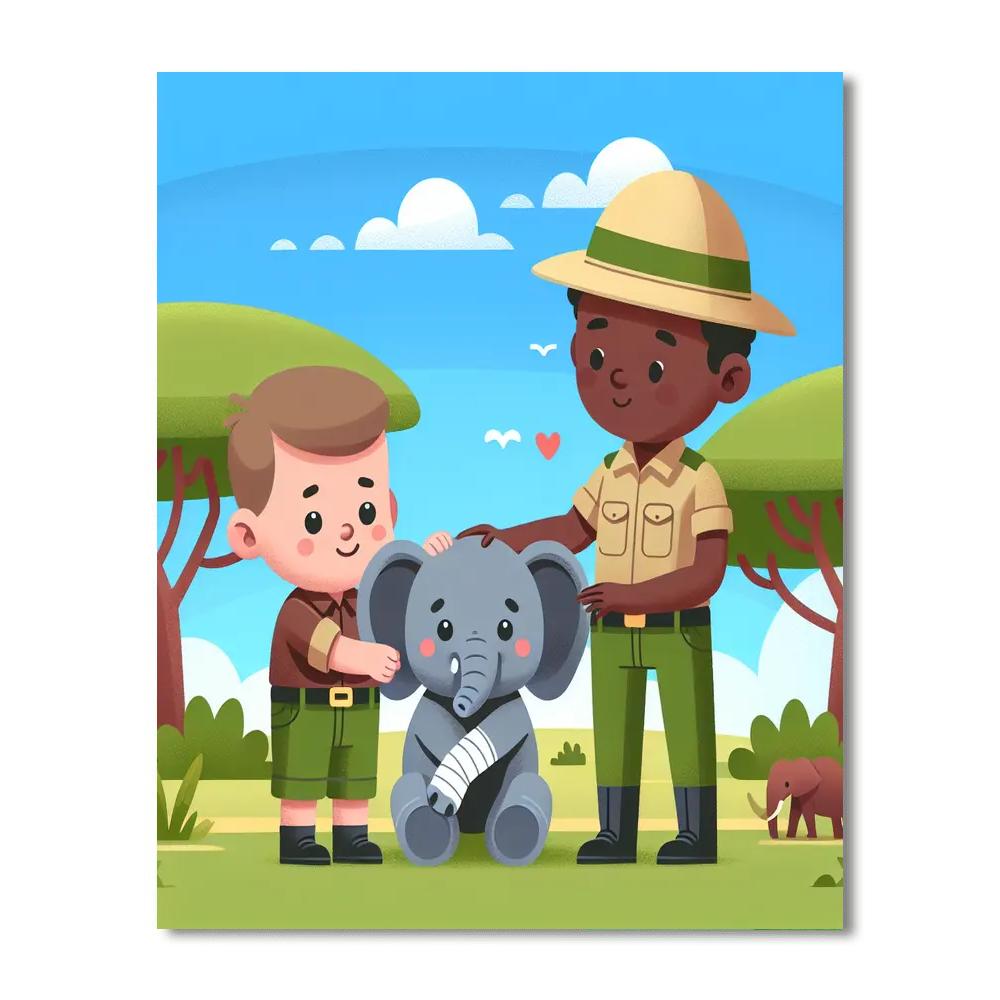 Safari Animal Rescue DIY Paint By Numbers