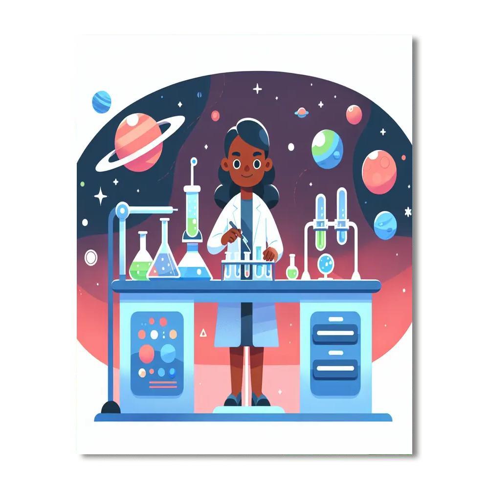 Outer Space Science Lab Painting Number Kit