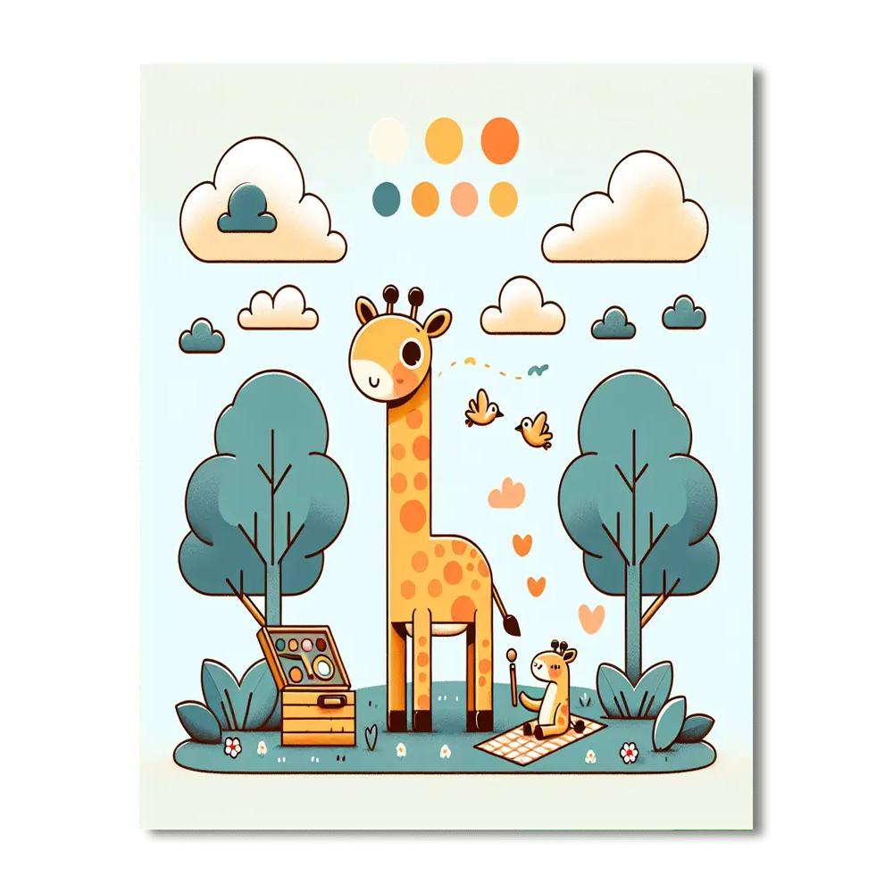 Giraffe's Sky-high Picnic Painting By Numbers Kit