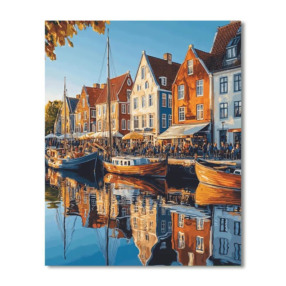 Copenhagen's Nyhavn - Denmark Numbered Painting Kits