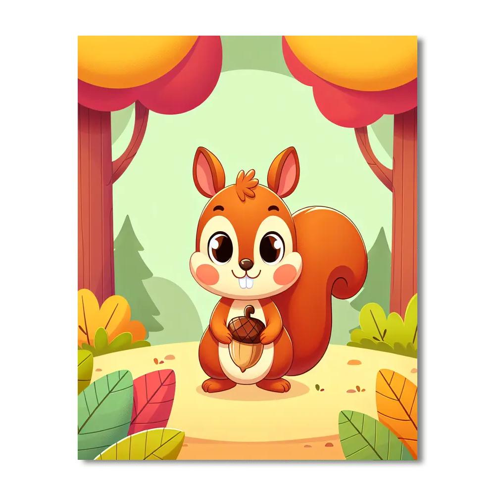 Happy Squirrel Harvest Paint By Number