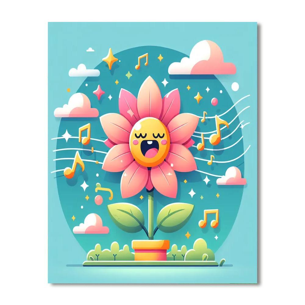 Joyful Singing Flower DIY Paint By Numbers