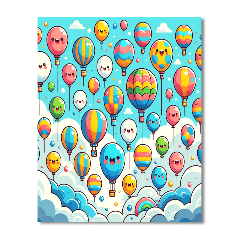 Cheerful Balloon Festival Numbered Painting Kits