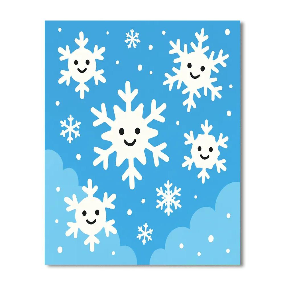 Friendly Snowflakes Paint By Numbers