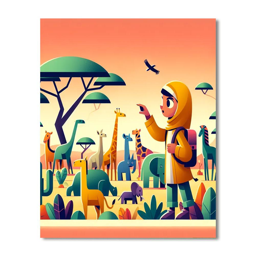 Explorer's Animal Safari Painting Number Kit