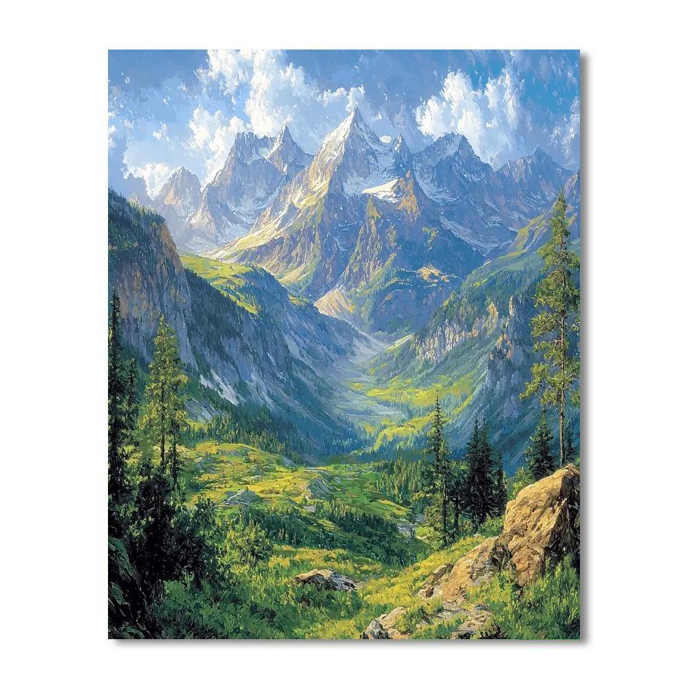 Albert Bierstadt Inspired Lush Wilderness  Painting By Numbers Kit