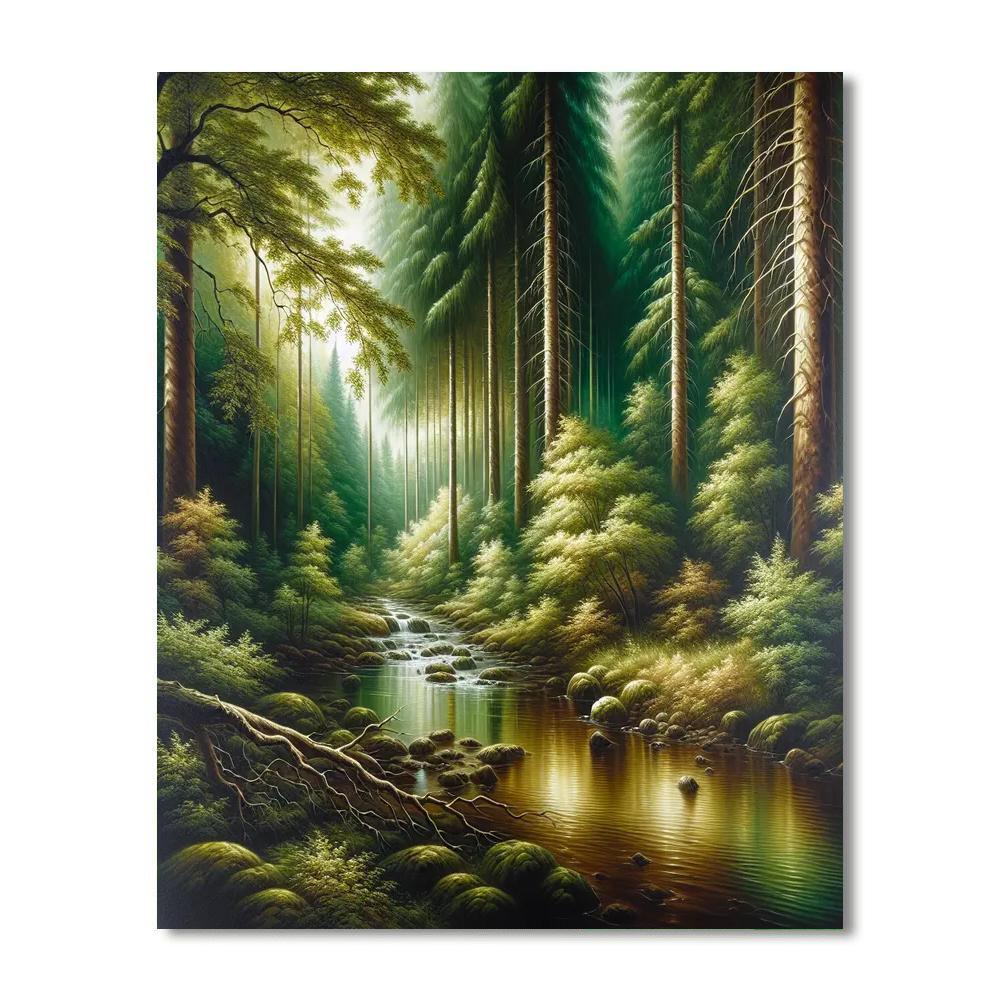 Majestic Forest Landscape Paint By Number