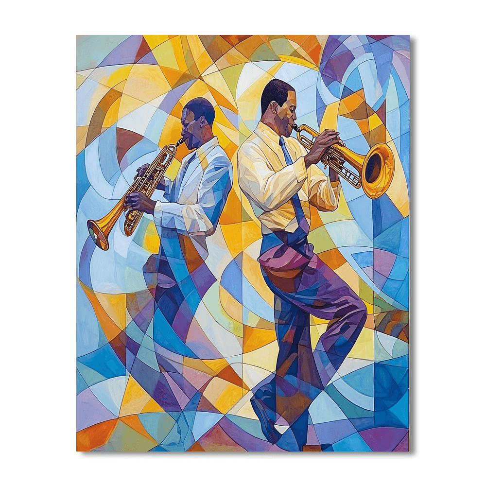 Romare Bearden Inspired Dynamic Duet  DIY Paint By Numbers