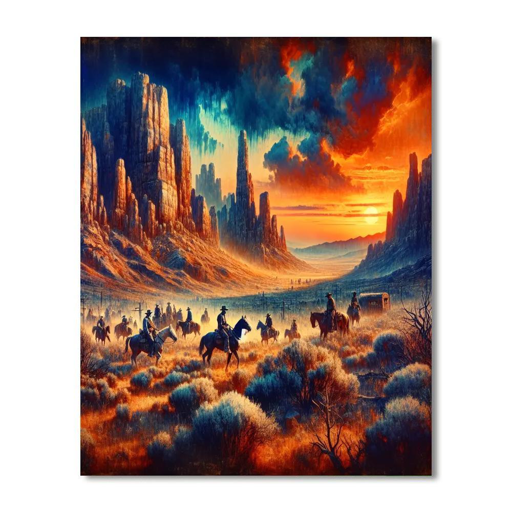 Wild West Frontier Adventure Painting Number Kit